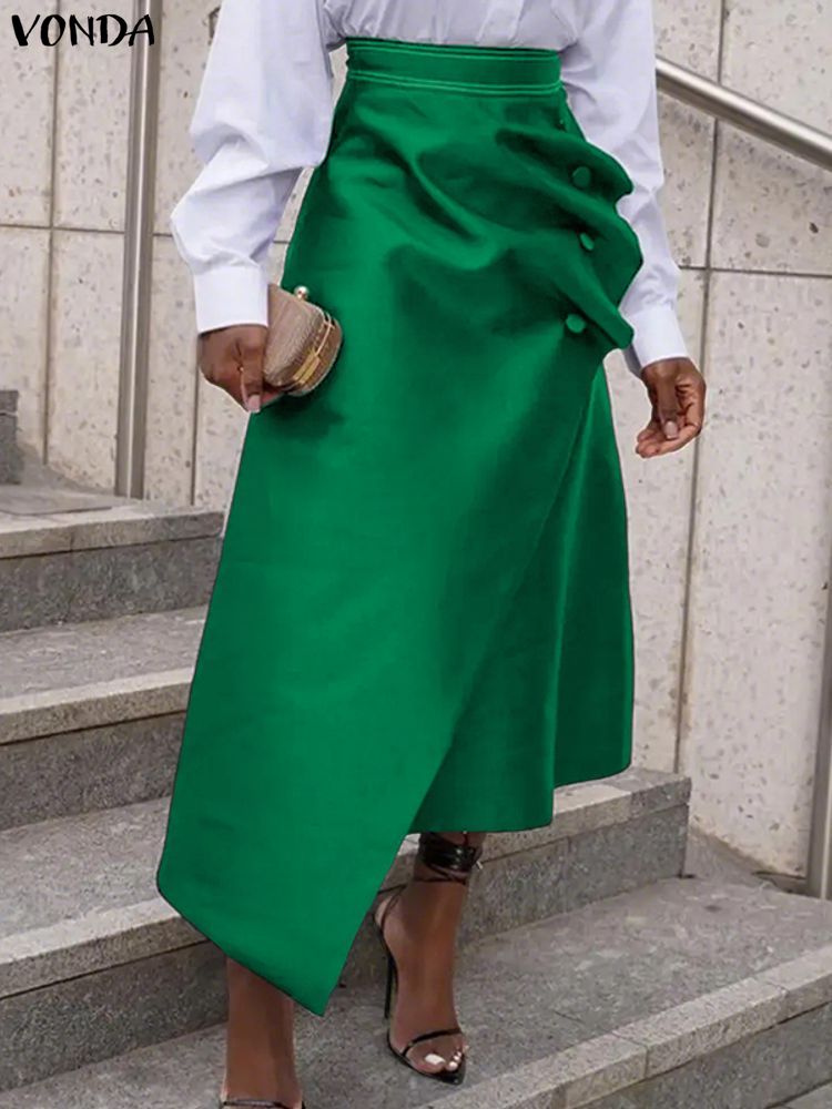 Women'S Fashion Kilt - Plus Size Satin Skirts VONDA Elegant