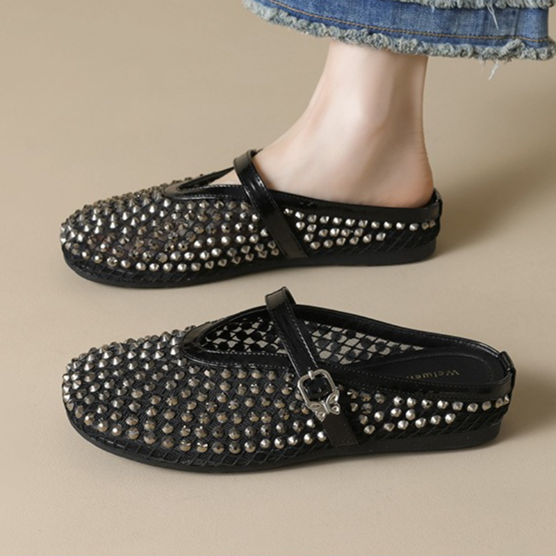 Mesh Rhinestone Brand Slippers - Women Fashion Designers review and price