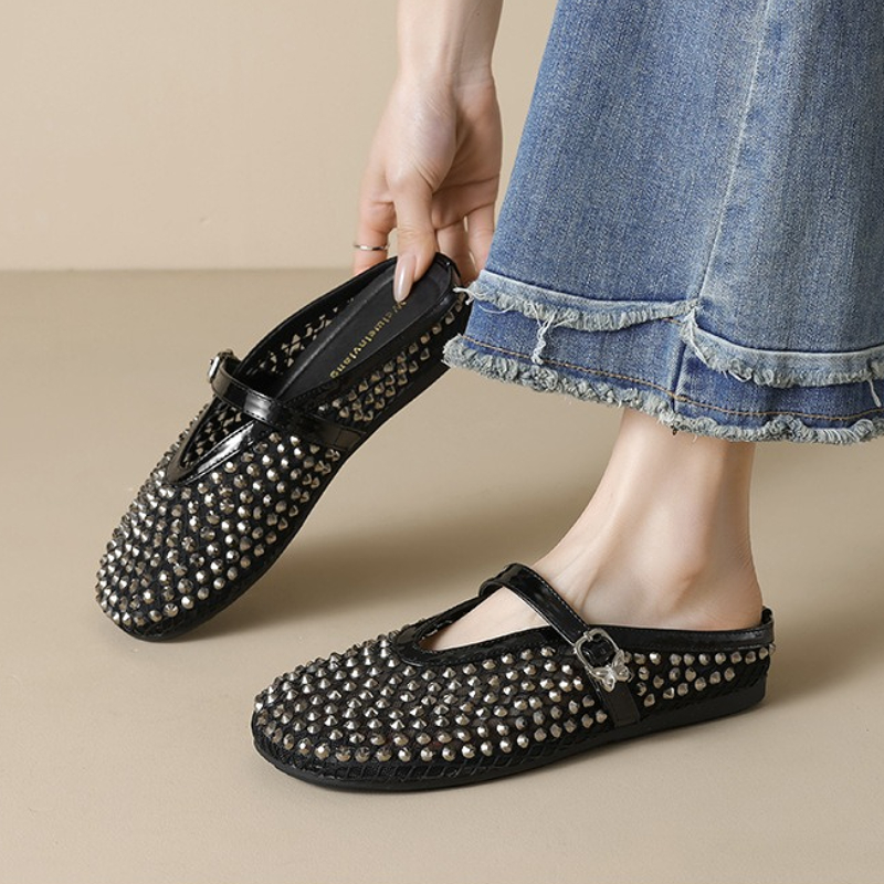 Mesh Rhinestone Brand Slippers - Women Fashion Designers review and price