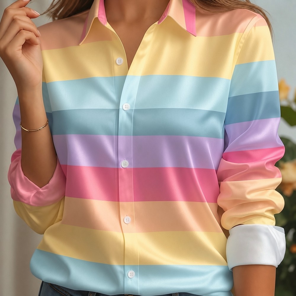Women Satin Lapel Collar Shirt - Women'S Fashion Trends review and price