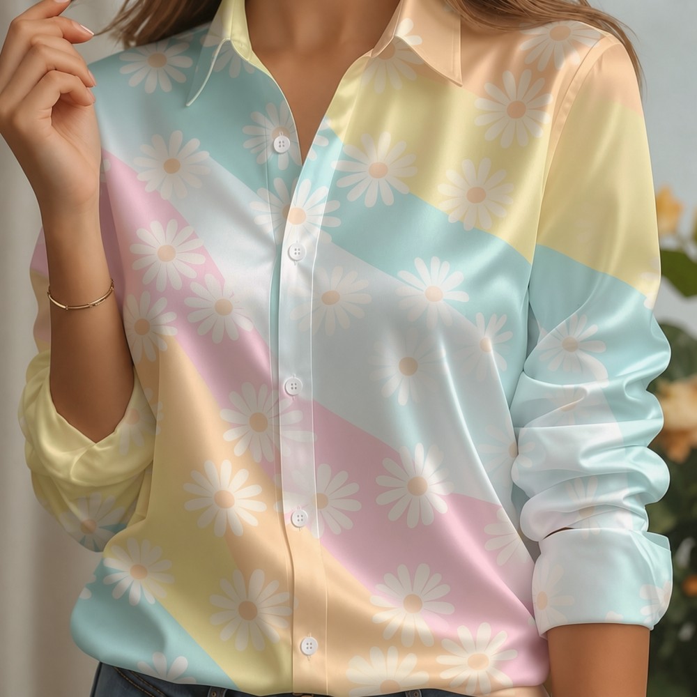 Women Satin Lapel Collar Shirt - Women'S Fashion Trends review and price