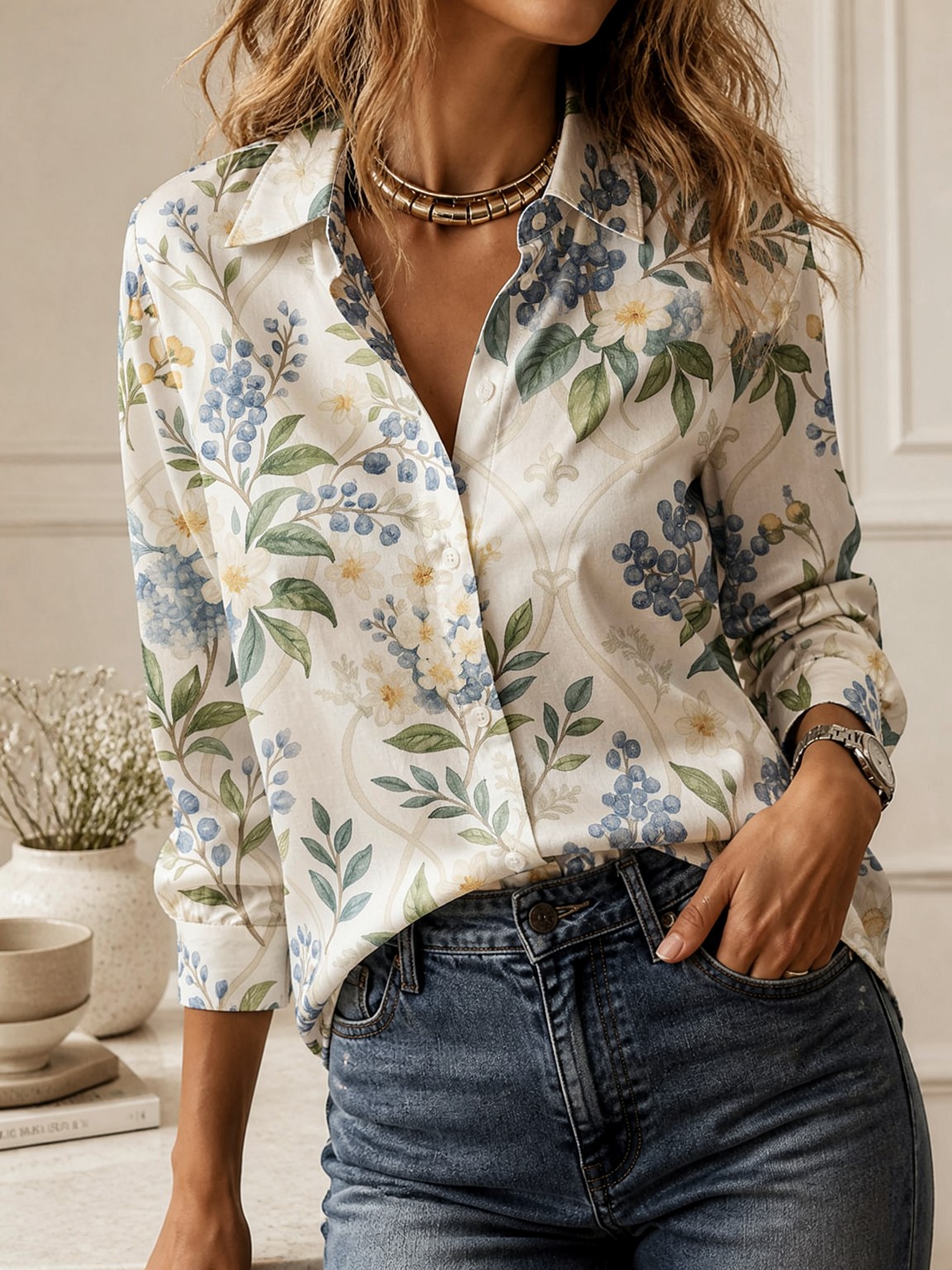 Casual All-match Collared Blou - Women'S Fashion Trends review and price
